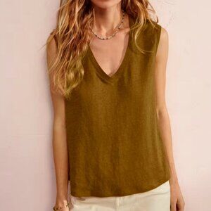 Wrap London V Neck Dark Khaki Tank Size 6
